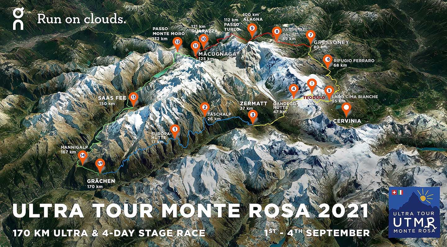 Ultra Tour monte rosa Routenkarte