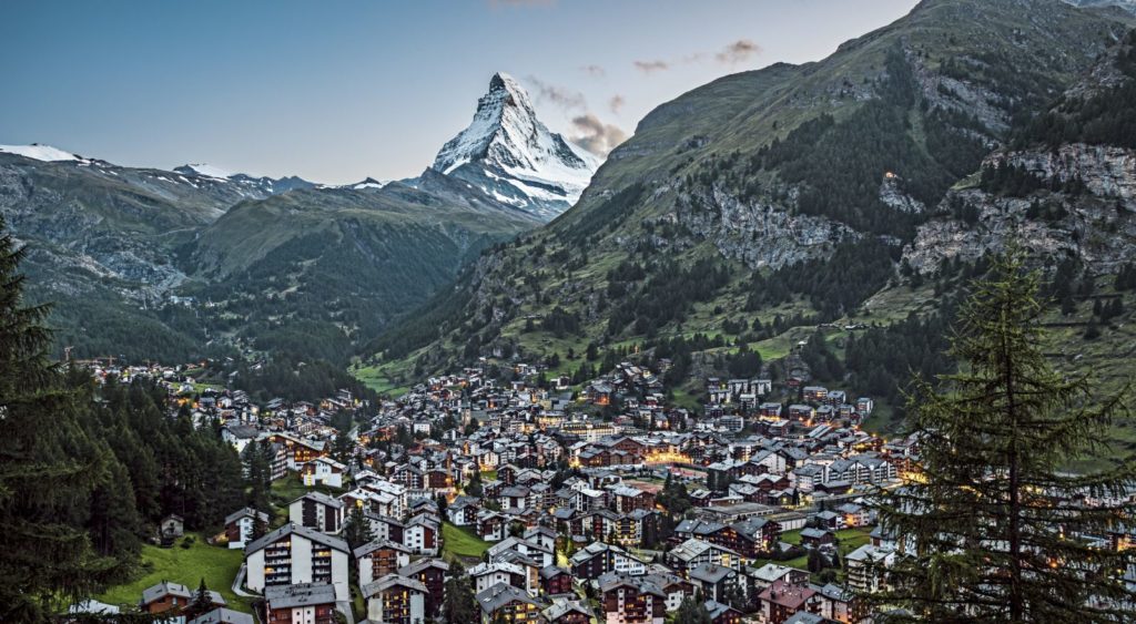 Zermatt town in summer